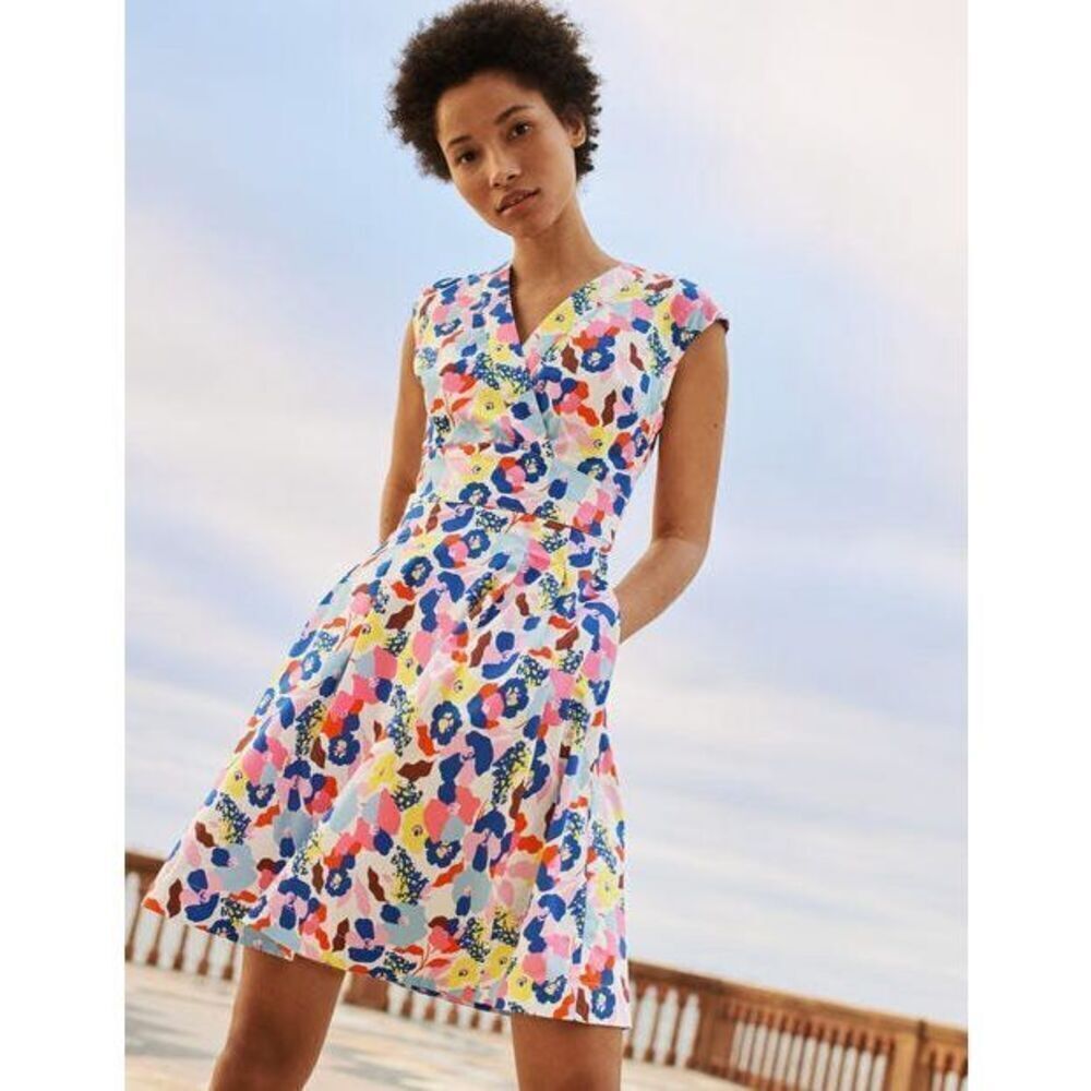 Boden Colorful Abstract Print Mini Dress